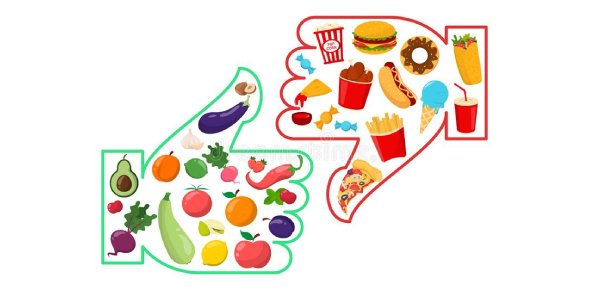 healthy and unhealthy food